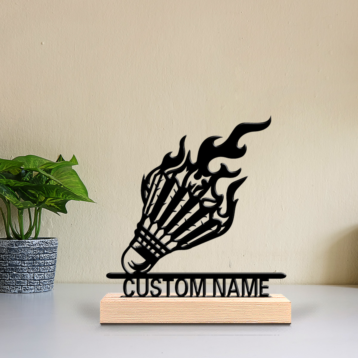 Badminton Kids - 1pc Flaming Badminton Customized Name Metal