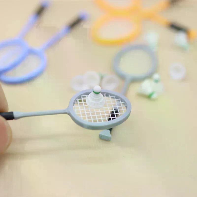 Badminton House - 1Pair 1:12 Dollhouse Simulation Mini Badminton