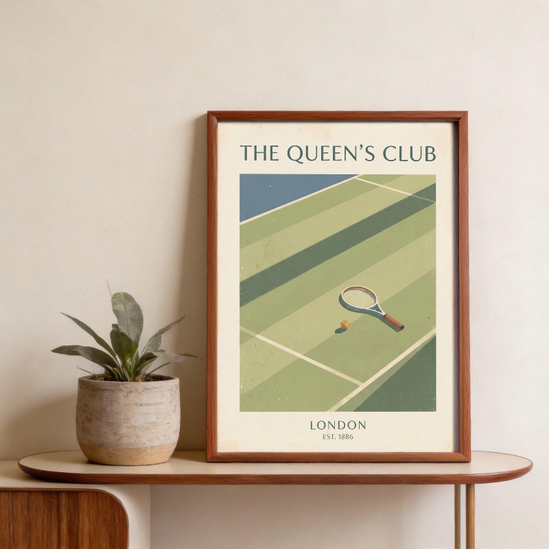 Vintage Tennis Basketball Wall - Badminton Poster recension och pris