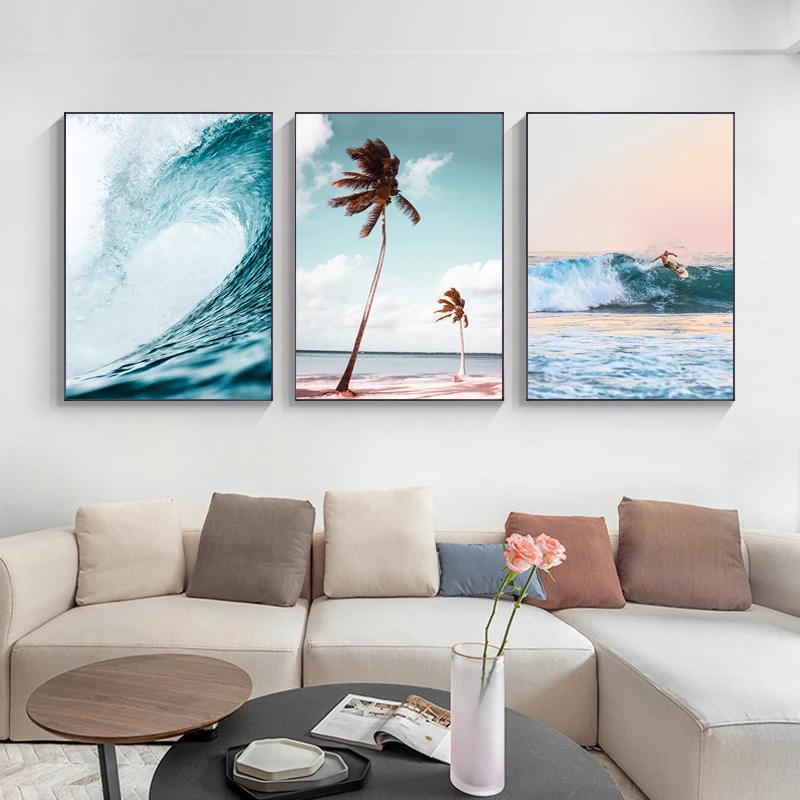 Seasacape Sunset Canvas Painti - Badminton Poster recension och pris