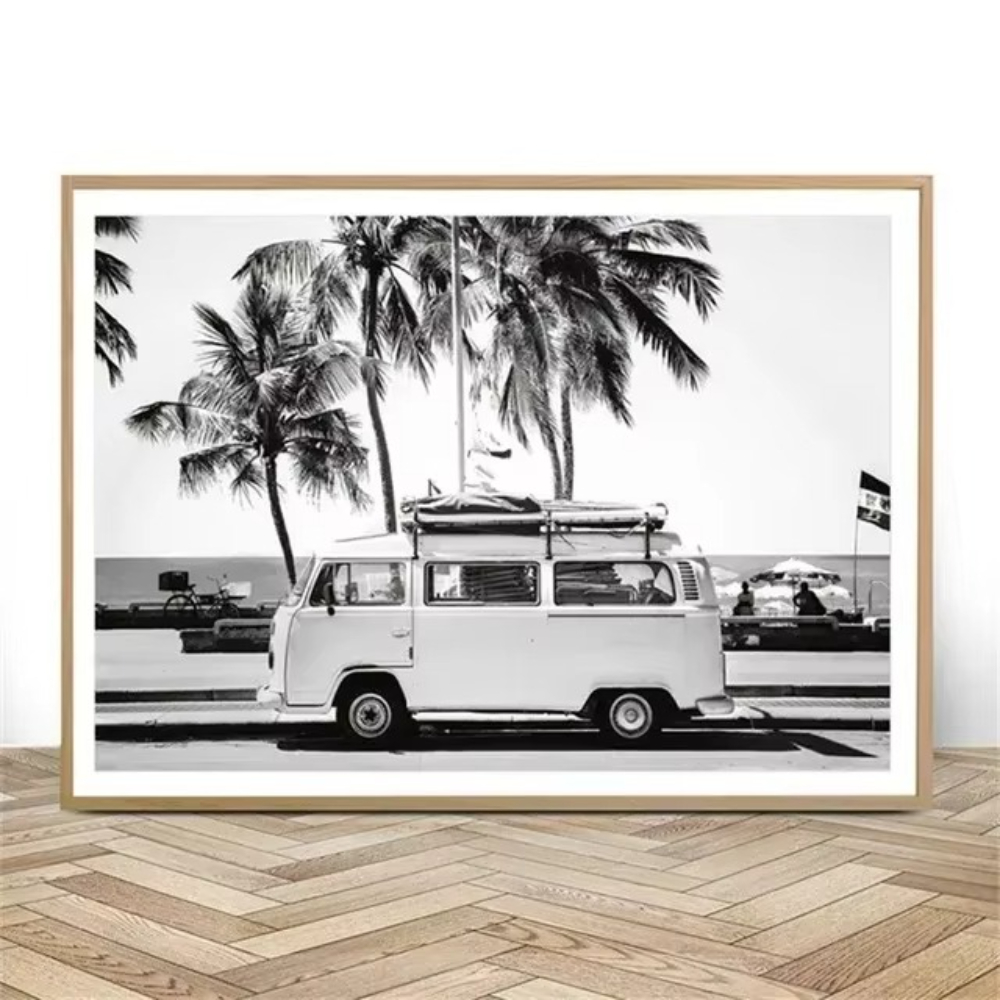 (1pc frameless)Beach Camper Va - Badminton Poster recension och pris