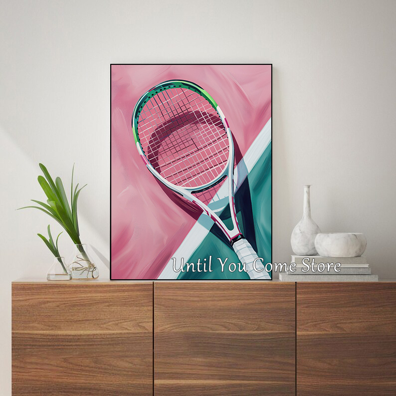 Retro Tennis and Tennis Racket - Badminton Poster recension och pris